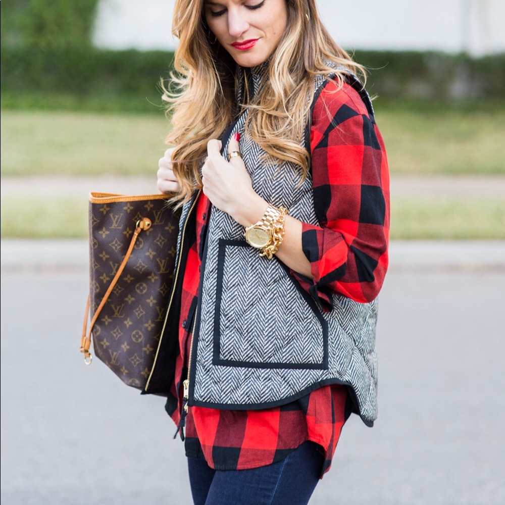 J crew herringbone vest